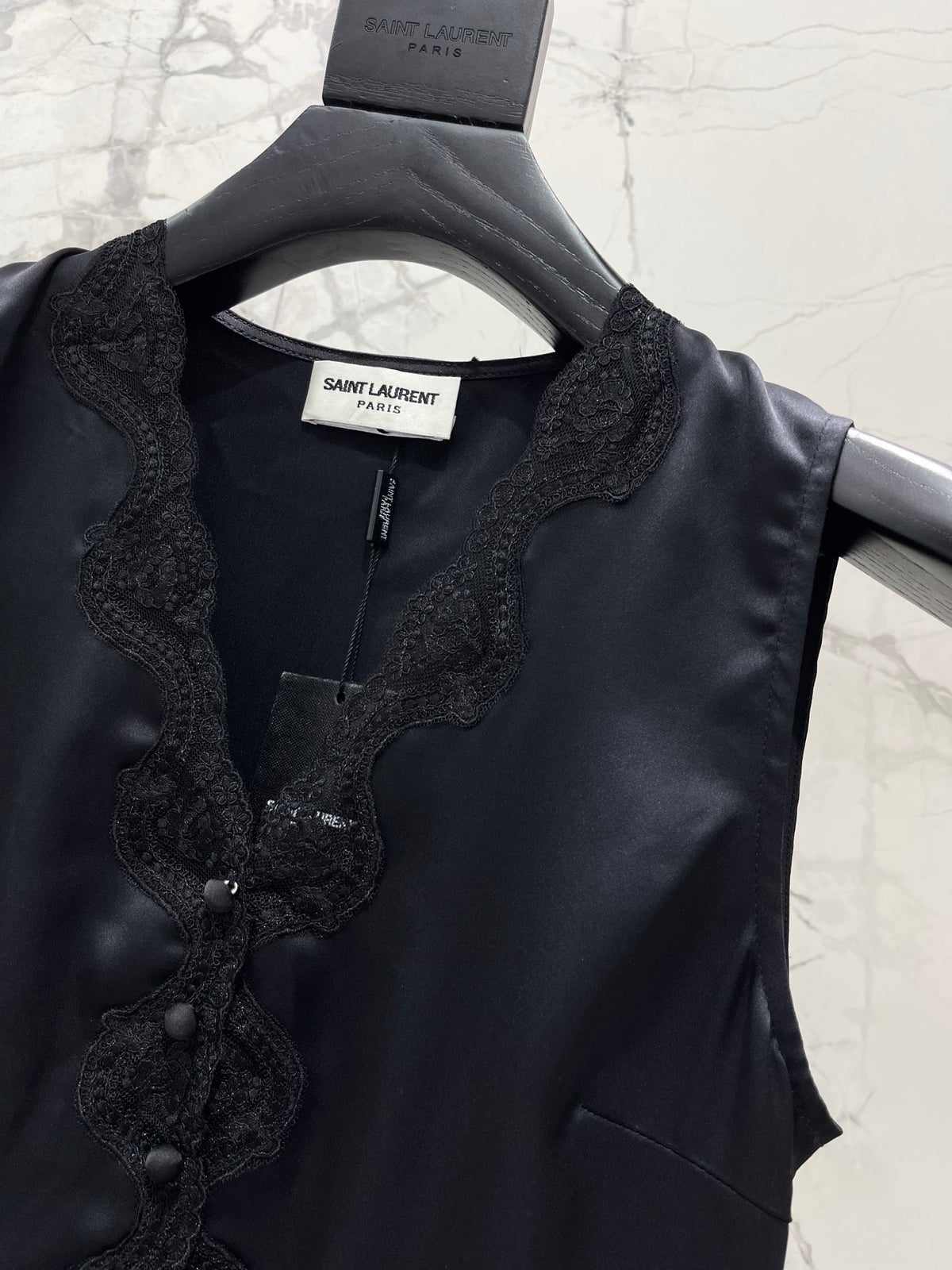 Yves Saint Laurent/26SS NEW Vacation ⛱️lace stitching sleeveless vest