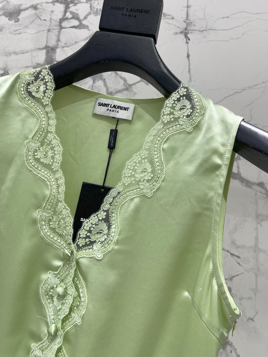 Yves Saint Laurent/26SS NEW Vacation ⛱️lace stitching sleeveless vest
