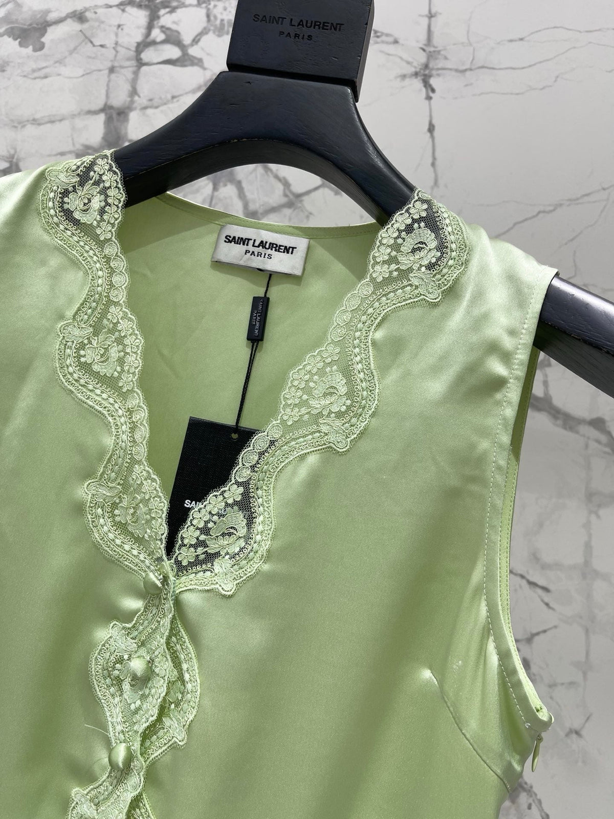 Yves Saint Laurent/26SS NEW Vacation ⛱️lace stitching sleeveless vest