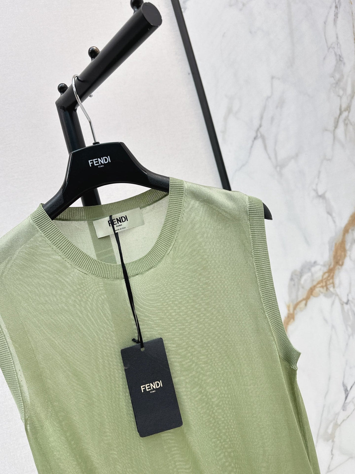 Fendi/26SS NEW Olive Green Sleeveless Vest