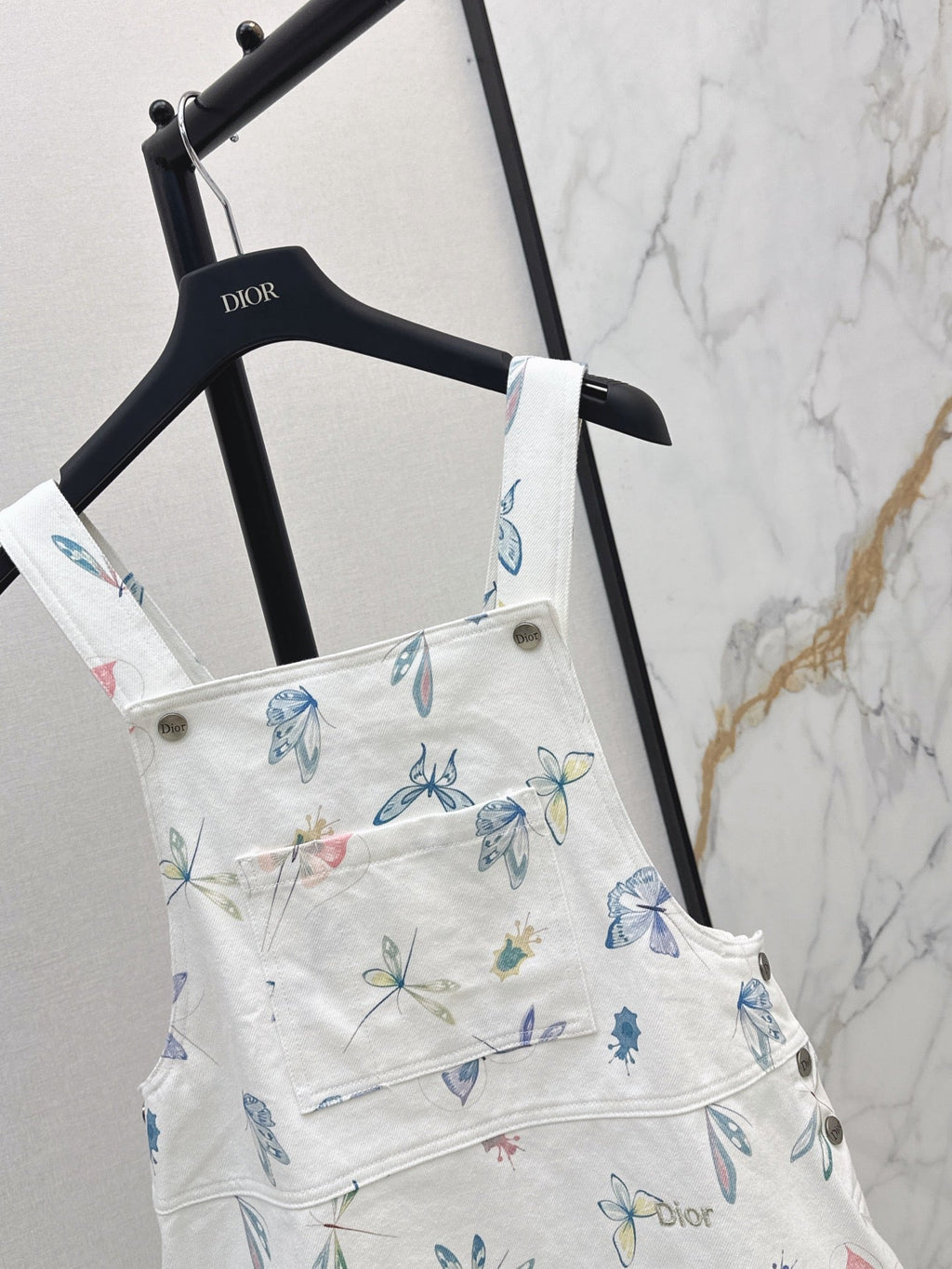 Dior/26SS NEW Nautical Series Denim Overalls Dress