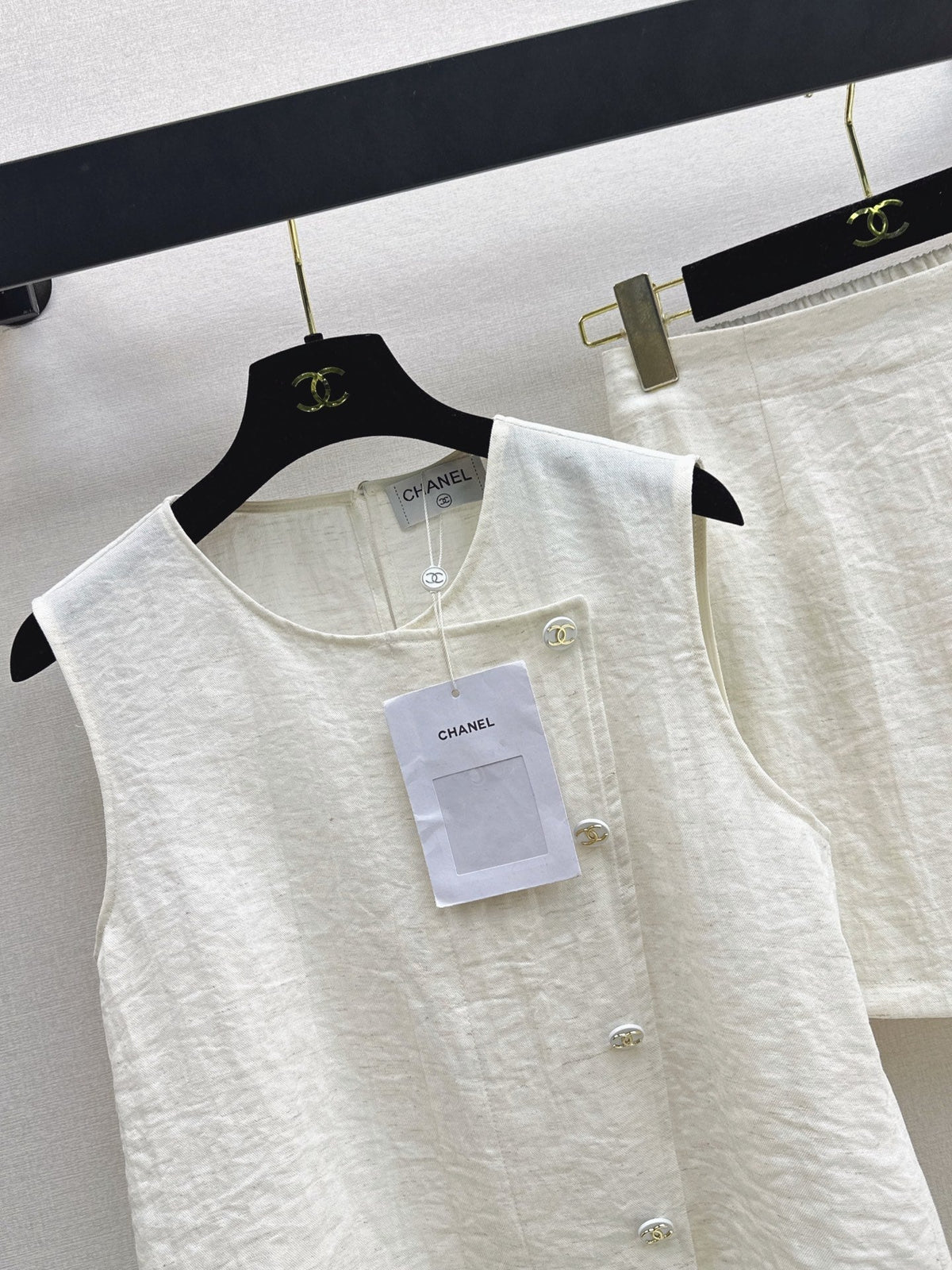 chanel/26SS NEW Sleeveless Vest Set 🤎 Made of linen fiber