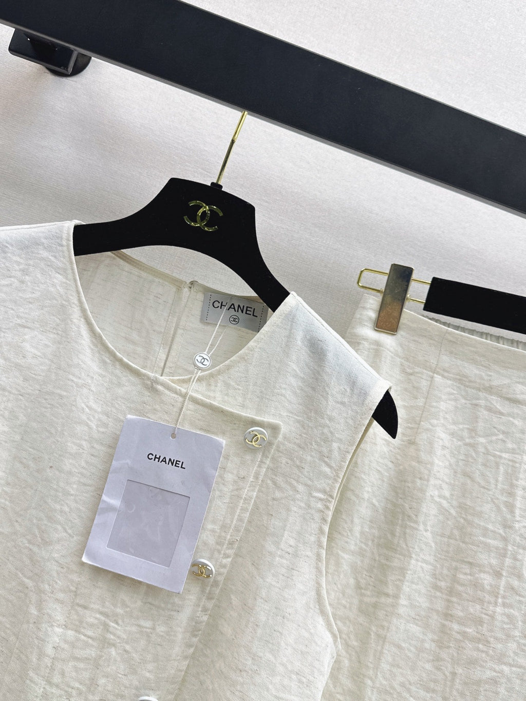 chanel/26SS NEW Sleeveless Vest Set 🤎 Made of linen fiber