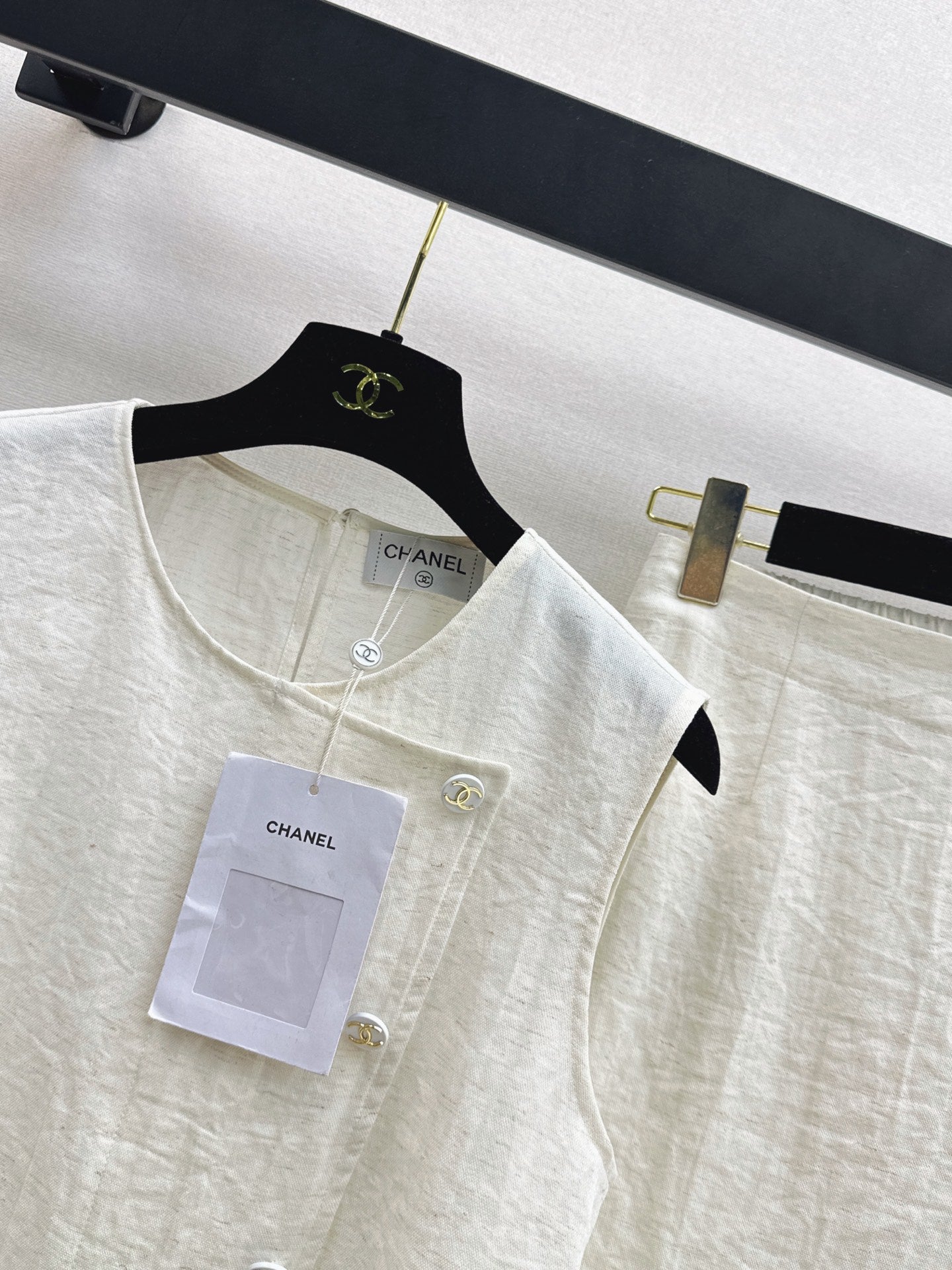 chanel/26SS NEW Sleeveless Vest Set 🤎 Made of linen fiber