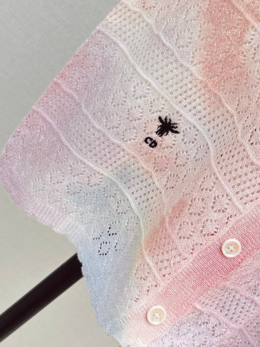 Dior/26SS NEW Gradient Round Neck Short Sleeve Knit Cardigan