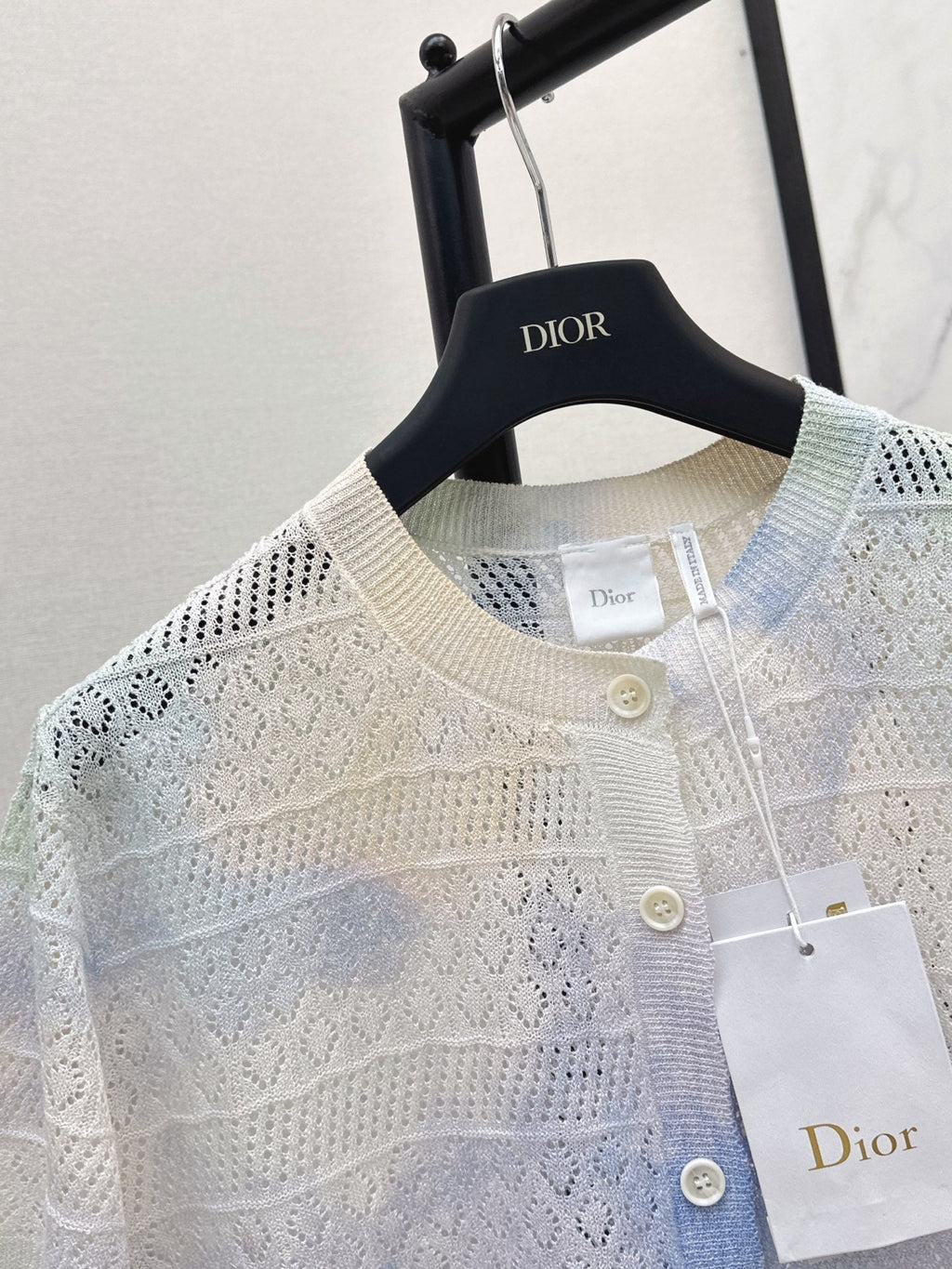 dior/26SS NEW Gradient Round Neck Short Sleeve Knit Cardigan