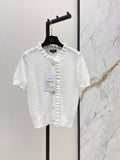 26SS NEW Ruffled Edge Design 3D Crochet Knit Sweater