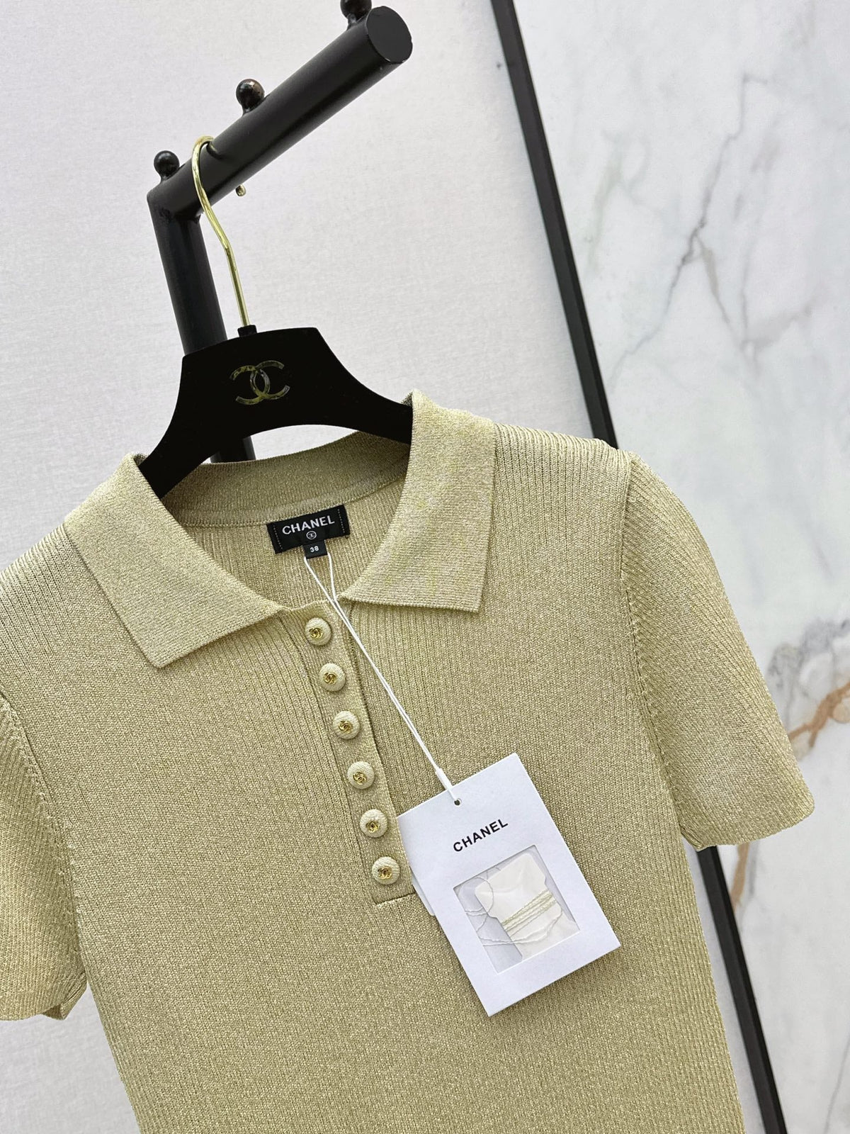 26SS NEW Coco's outfit: Knitted polo short-sleeved top 💛