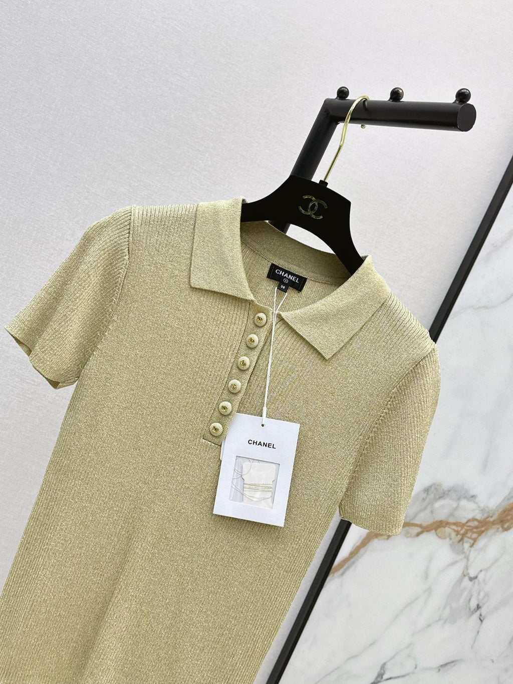 26SS NEW Coco's outfit: Knitted polo short-sleeved top 💛