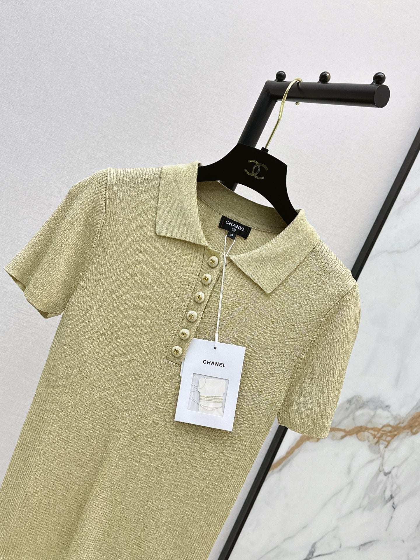 26SS NEW Coco's outfit: Knitted polo short-sleeved top 💛