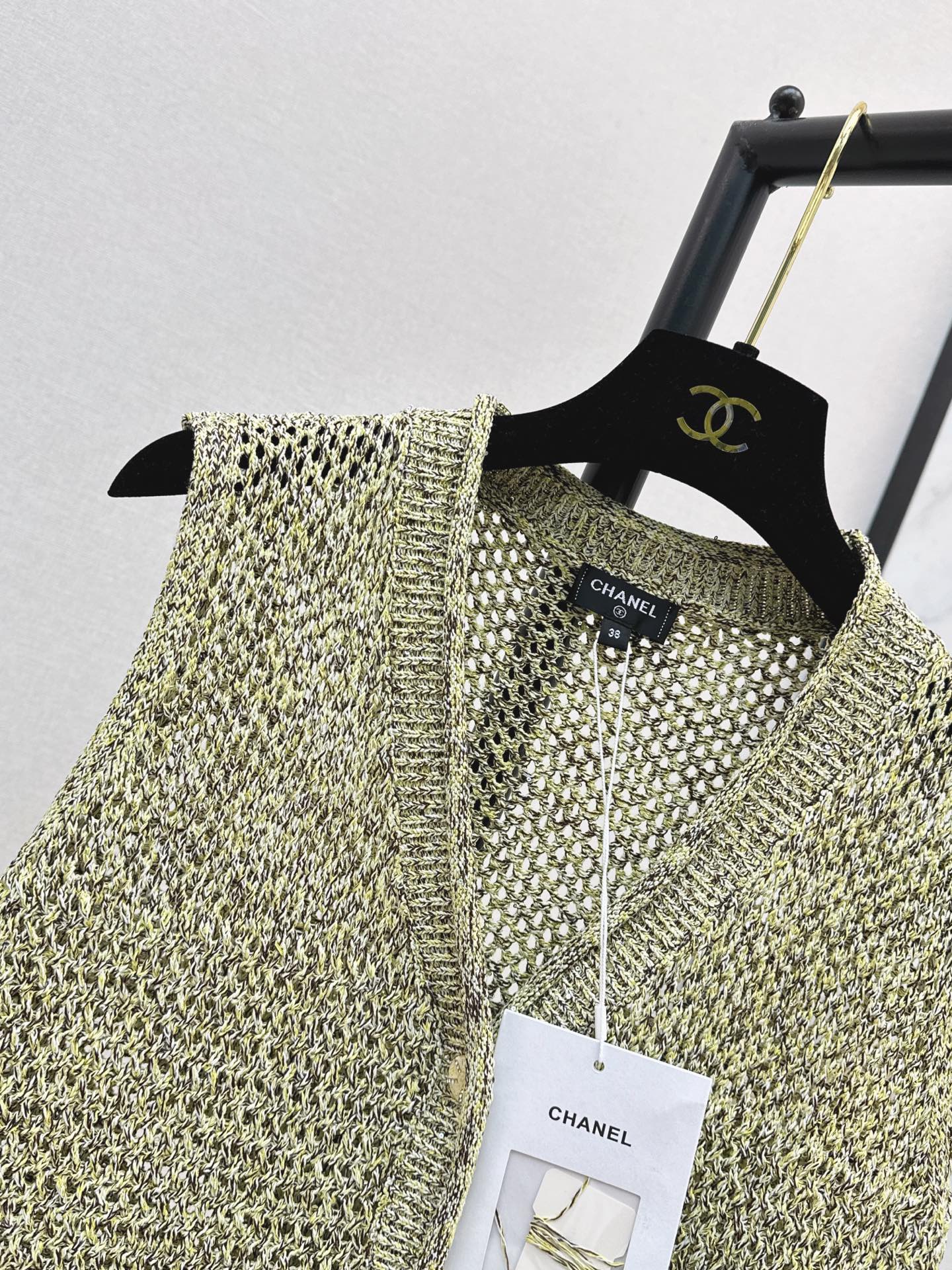 26SS NEW Openwork Knitted Vest 💛 Mixed Color Yarn
