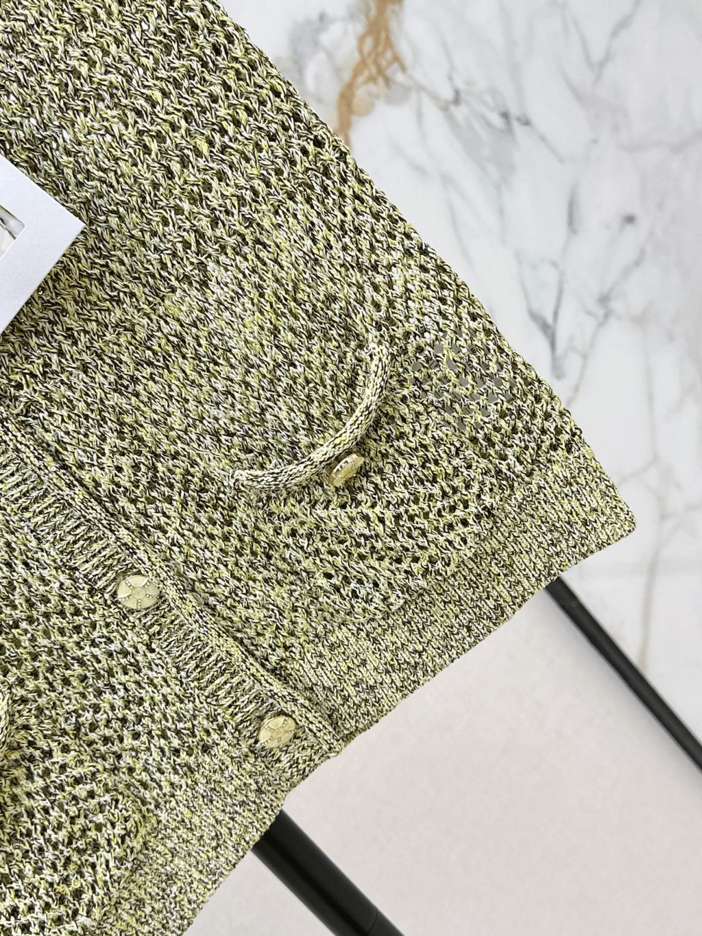 26SS NEW Openwork Knitted Vest 💛 Mixed Color Yarn