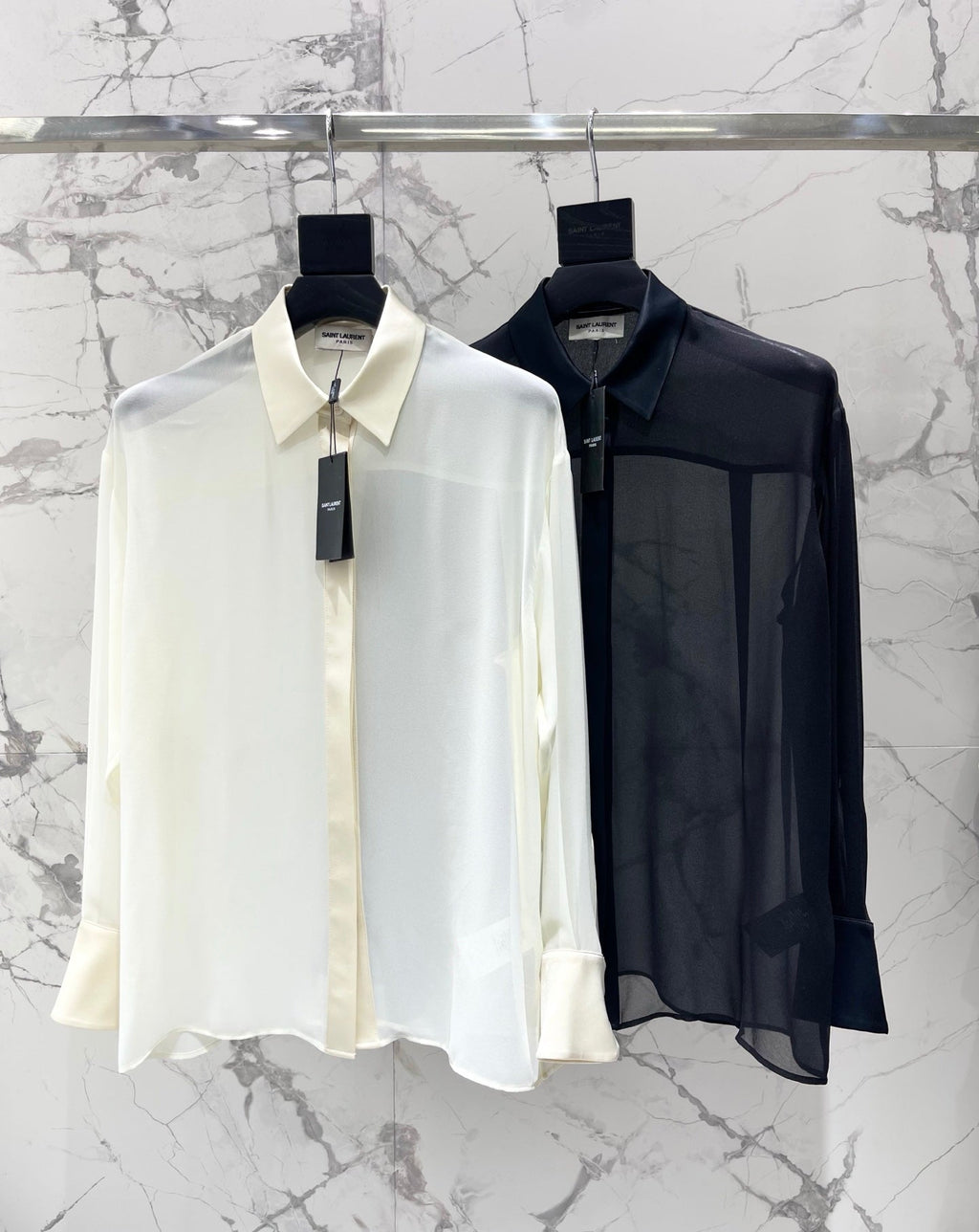 🔥HOT🔥26SS NEW Sheer Thin Collar Shirt with Concealed Buttons