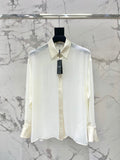 🔥HOT🔥26SS NEW Sheer Thin Collar Shirt with Concealed Buttons