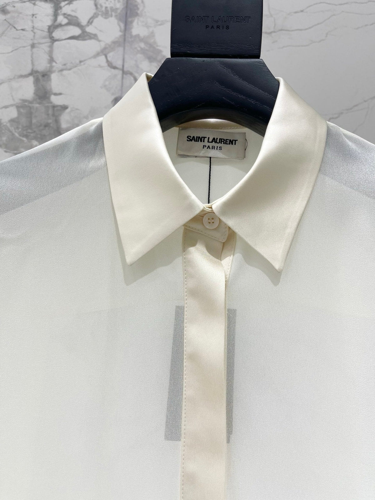 🔥HOT🔥26SS NEW Sheer Thin Collar Shirt with Concealed Buttons
