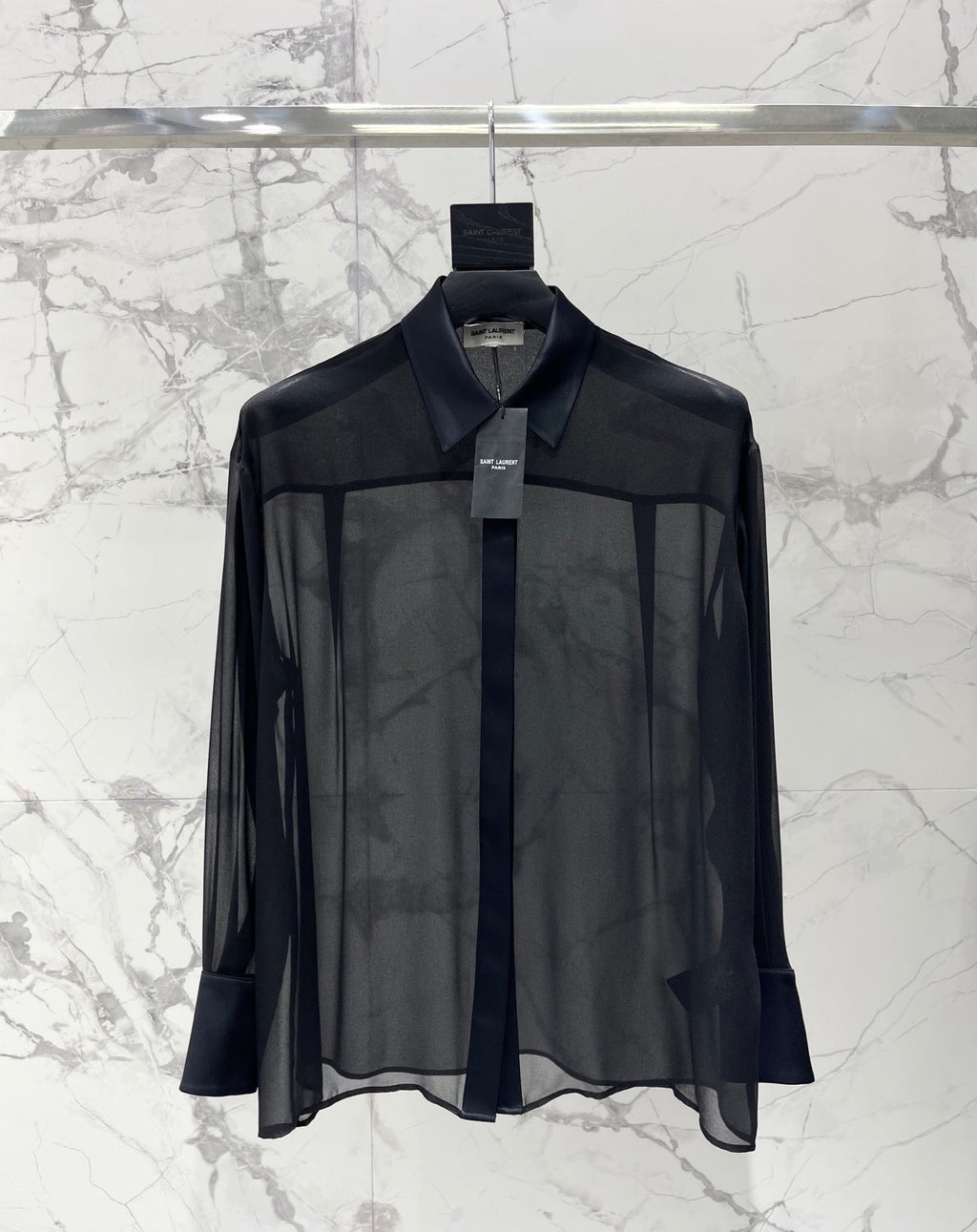 🔥HOT🔥26SS NEW Sheer Thin Collar Shirt with Concealed Buttons