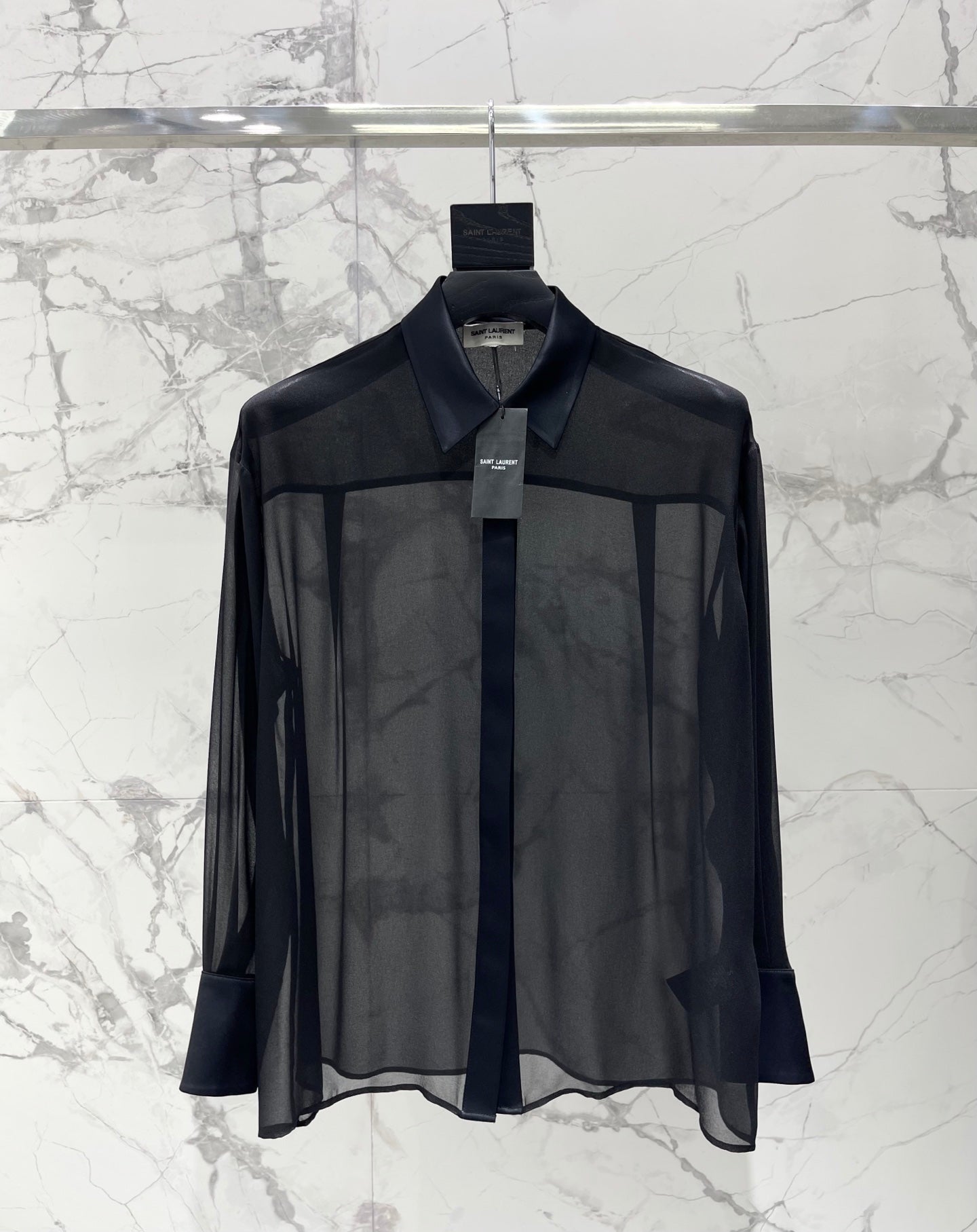 🔥HOT🔥26SS NEW Sheer Thin Collar Shirt with Concealed Buttons