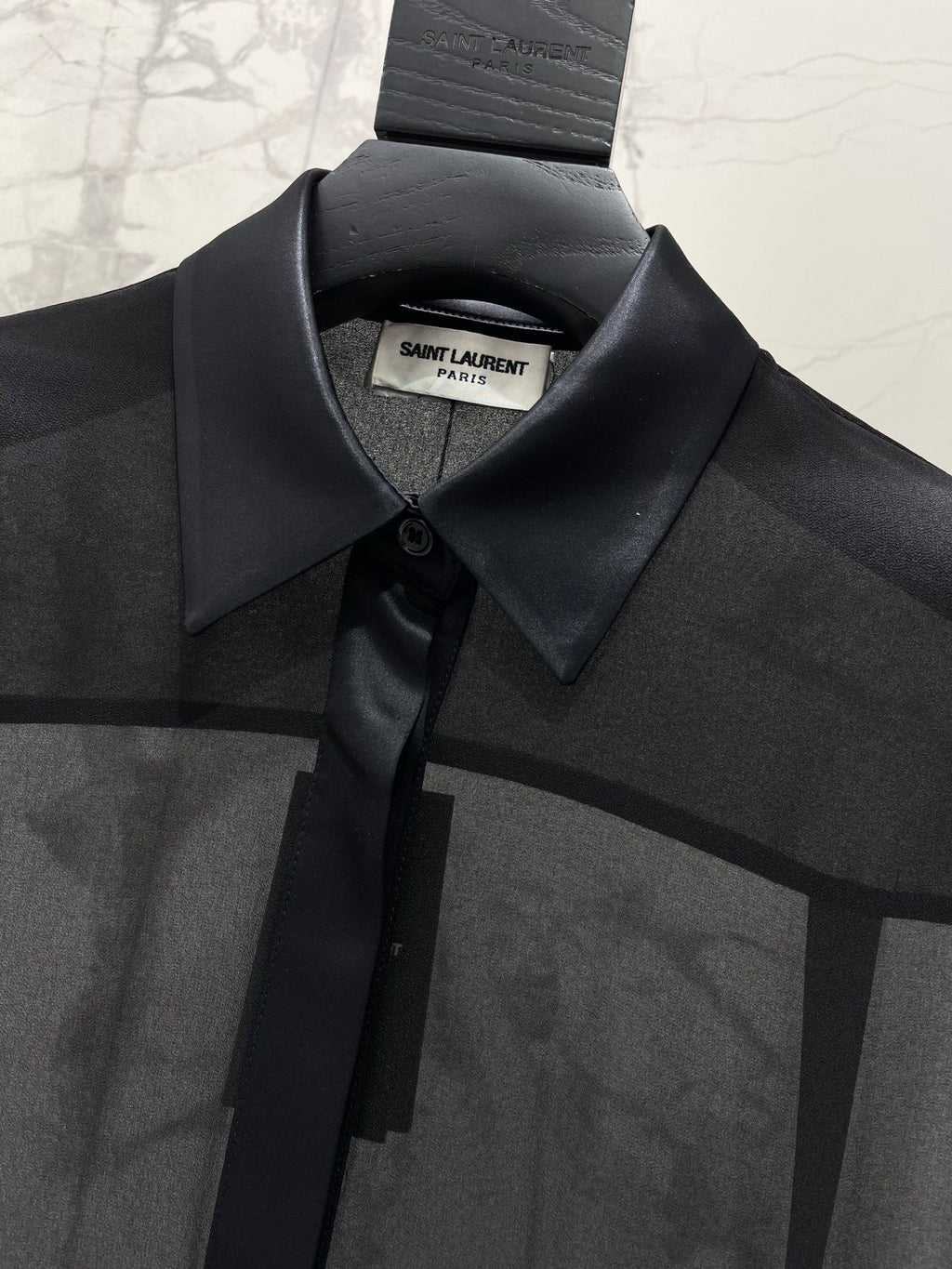 🔥HOT🔥26SS NEW Sheer Thin Collar Shirt with Concealed Buttons