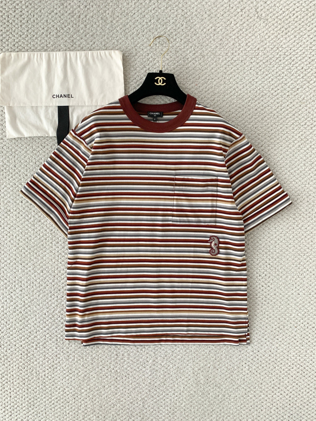 🔥Highest Quality🔥26SS NEW Hot Selling Coco Beach Brown Seahorse Knit T-shirt