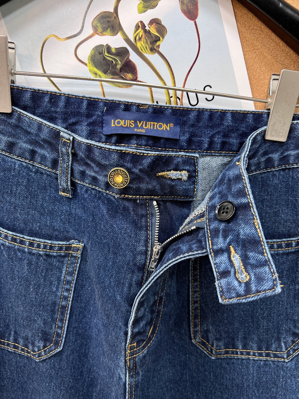 26SS NEW Patchwork Letter V-Neck Jeans