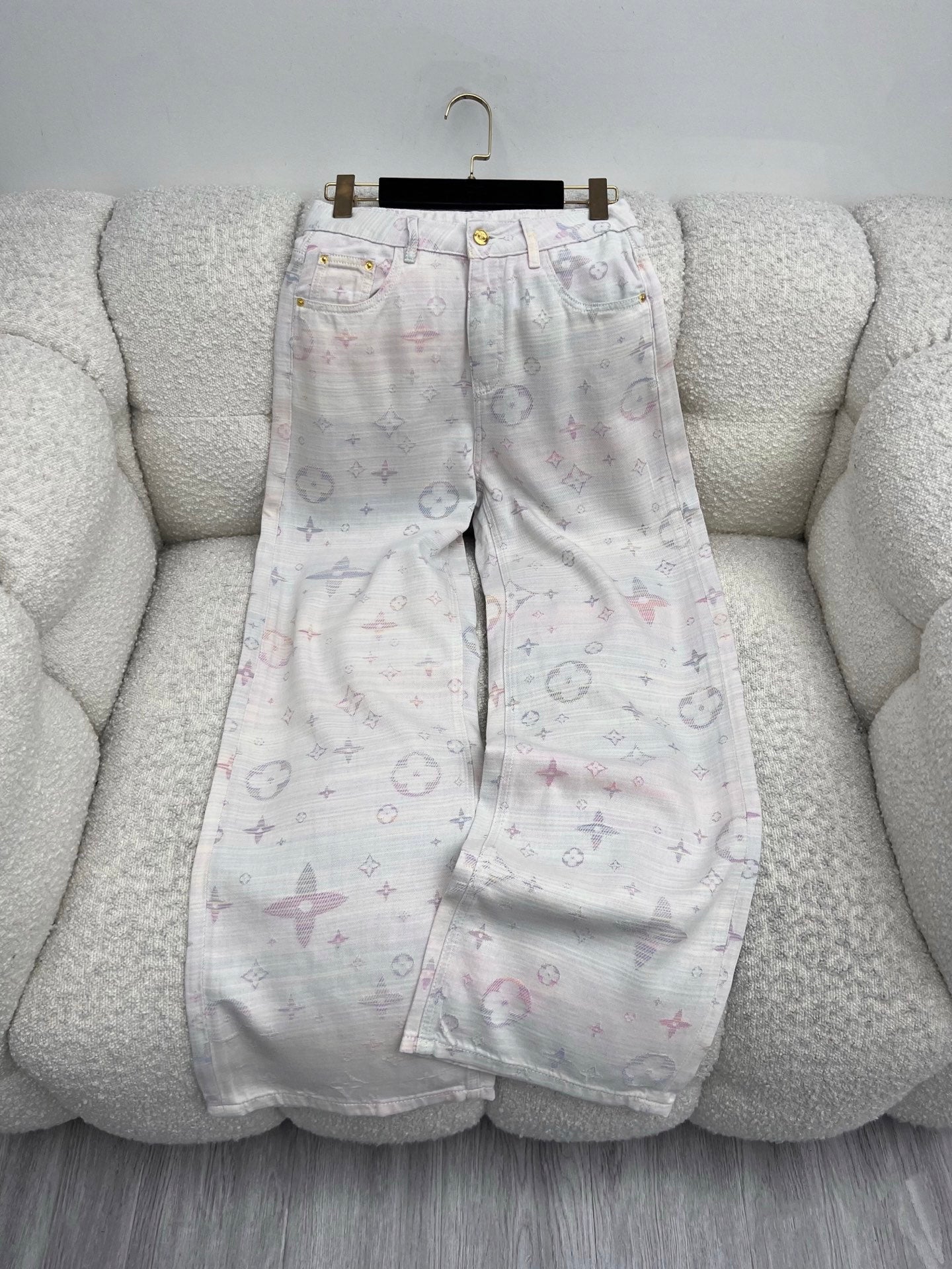 ❤️‍🔥Limited edition❤️‍🔥 26SS NEW Iridescent Jacquard Straight Leg Jeans