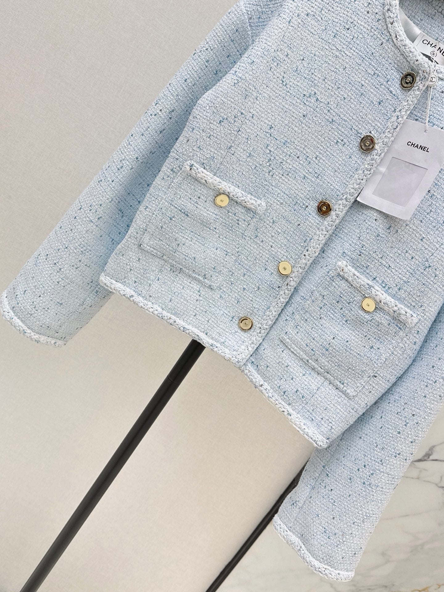26SS NEW Elegant Woven Crew Neck Jacket🩵