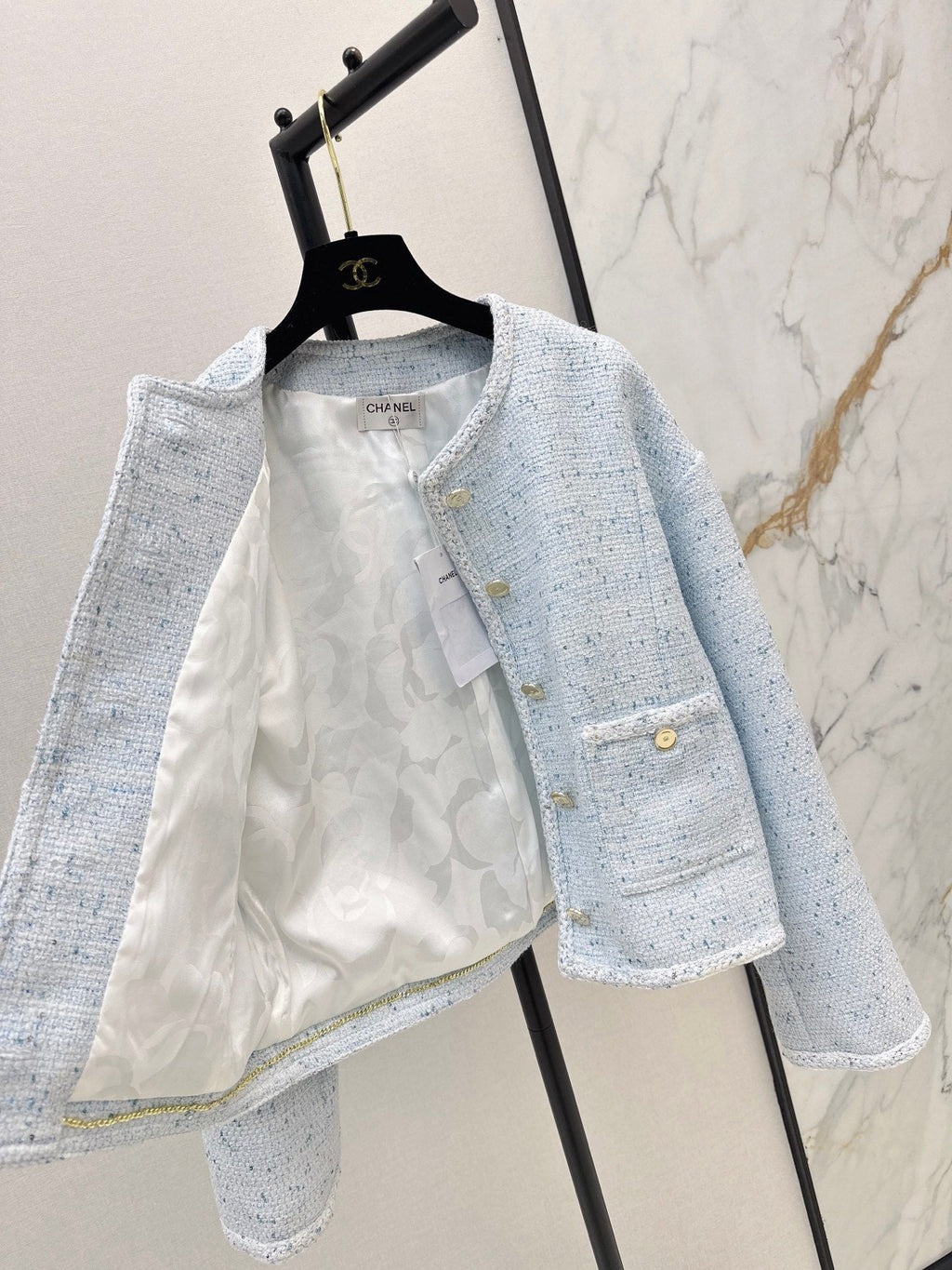 26SS NEW Elegant Woven Crew Neck Jacket🩵
