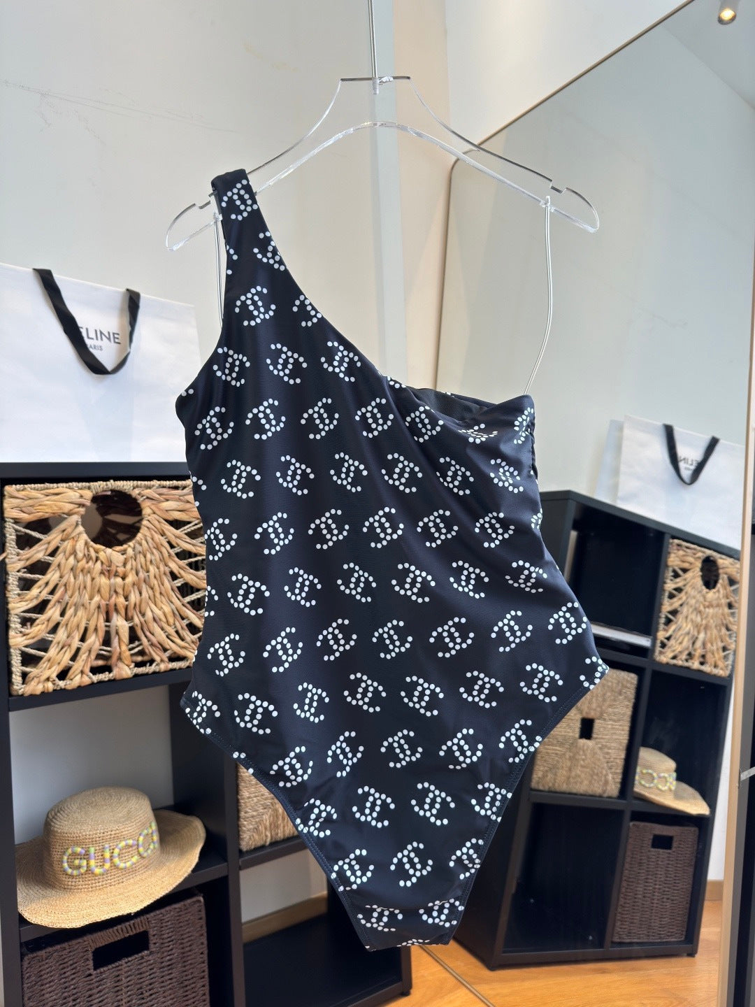 26SS NEW One-piece One-shoulder Swimsuit