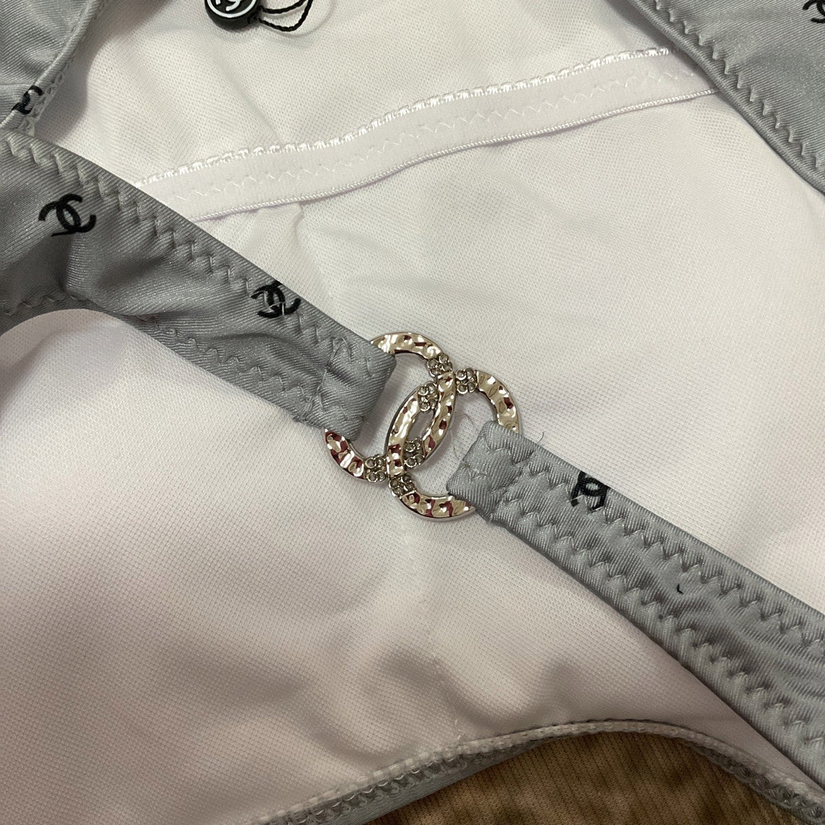 chanel/26SS NEW Grey One-Shoulder One-Piece Swimsuit 👙