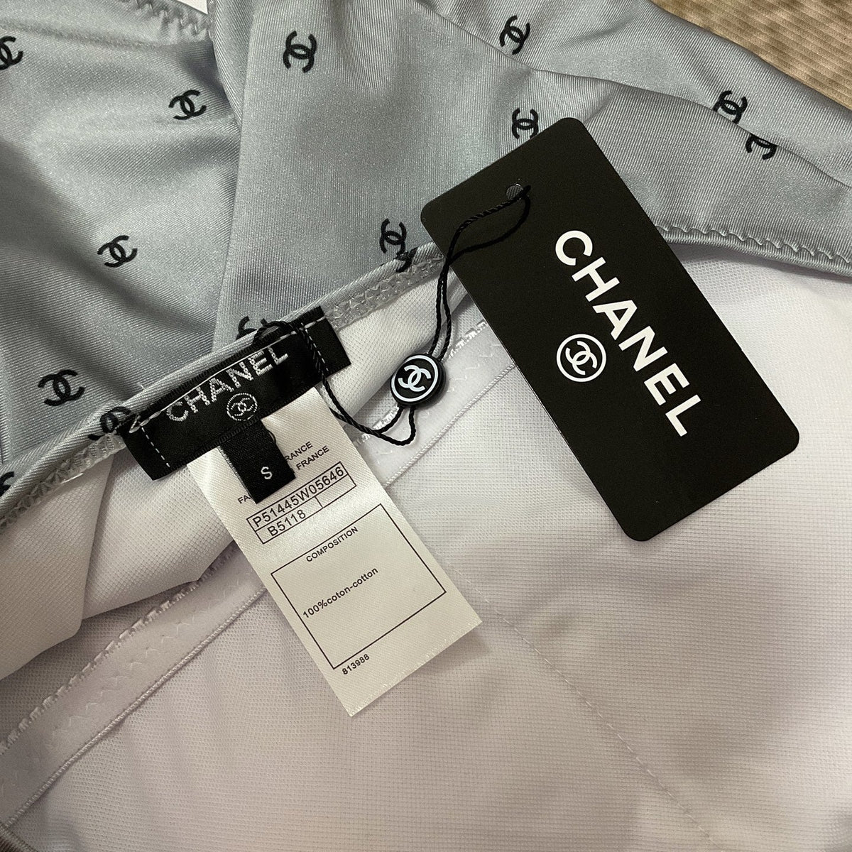 chanel/26SS NEW Grey One-Shoulder One-Piece Swimsuit 👙