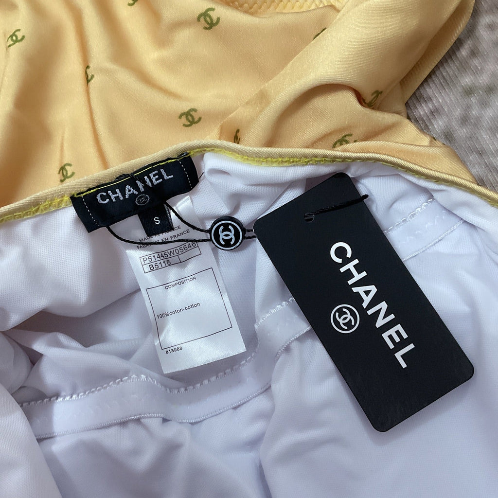 chanel/26SS NEW Yellow One-Shoulder One-Piece Swimsuit 👙