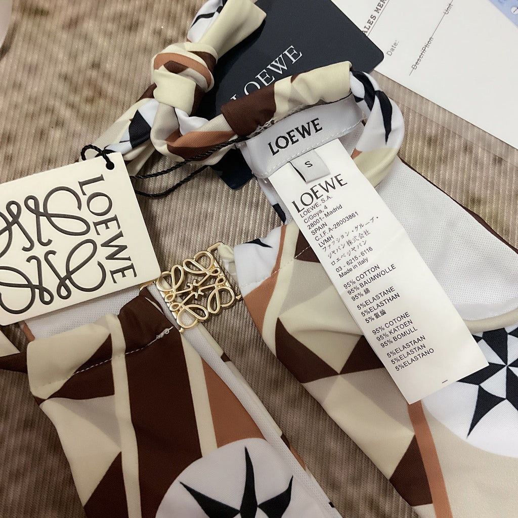 LOEWE/26SS NEW Geometric Pattern One-Piece Swimsuit 👙