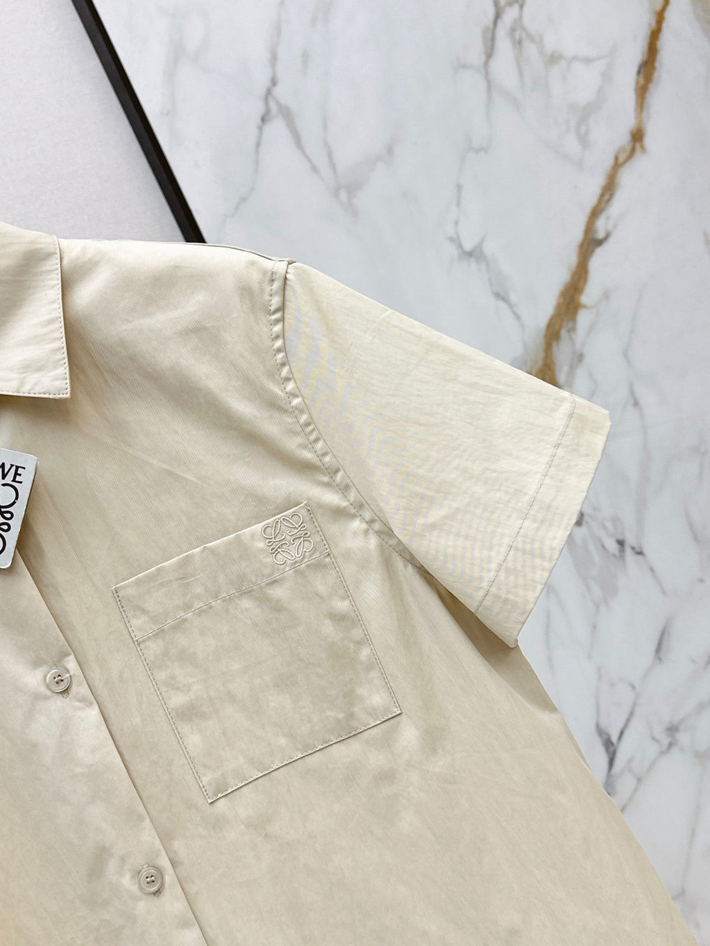 26SS NEW Square Pattern Embroidered Babydoll Shirt 🤎