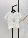 26SS NEW Diamond Pattern 3D Jacquard Short-Sleeve Knit Cardigan 🤍