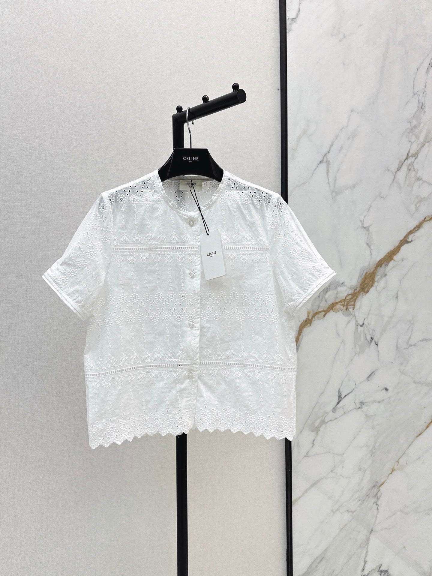 26SS NEW Hollow-out Embroidered Shirt 🤍