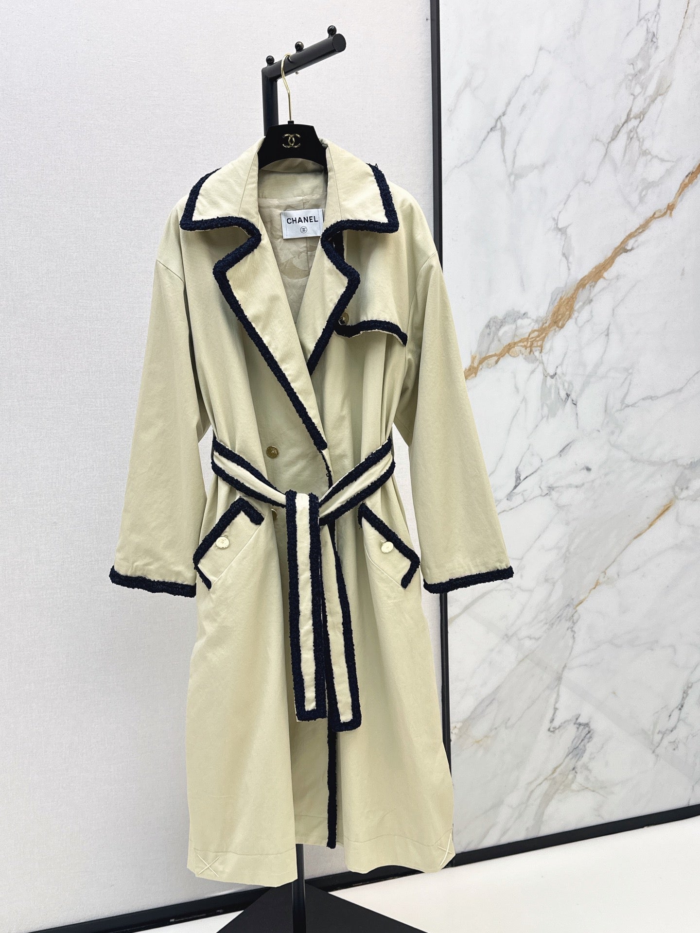 26SS NEW Long Trench Coat with Contrasting Trim 🤎