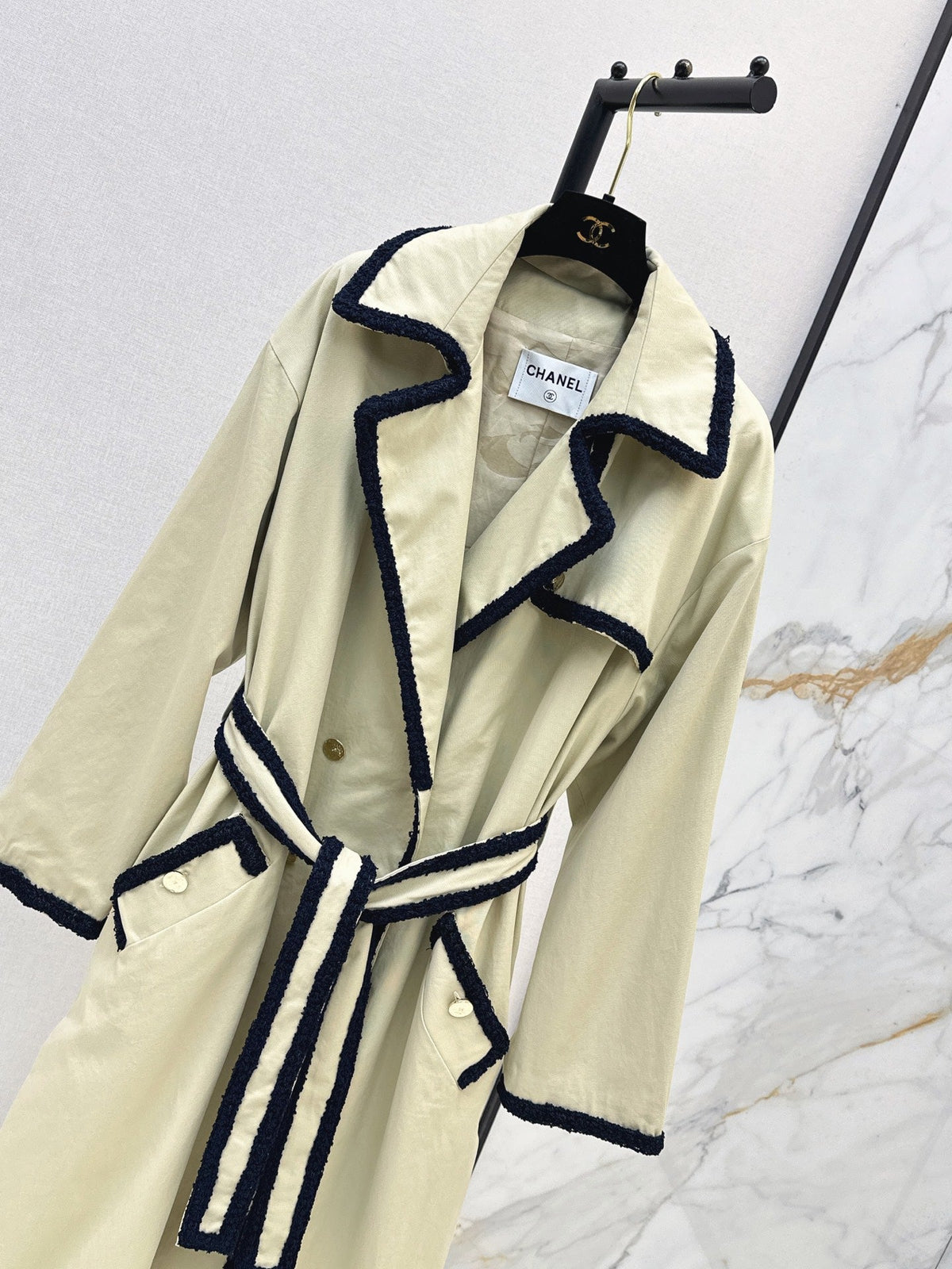 26SS NEW Long Trench Coat with Contrasting Trim 🤎