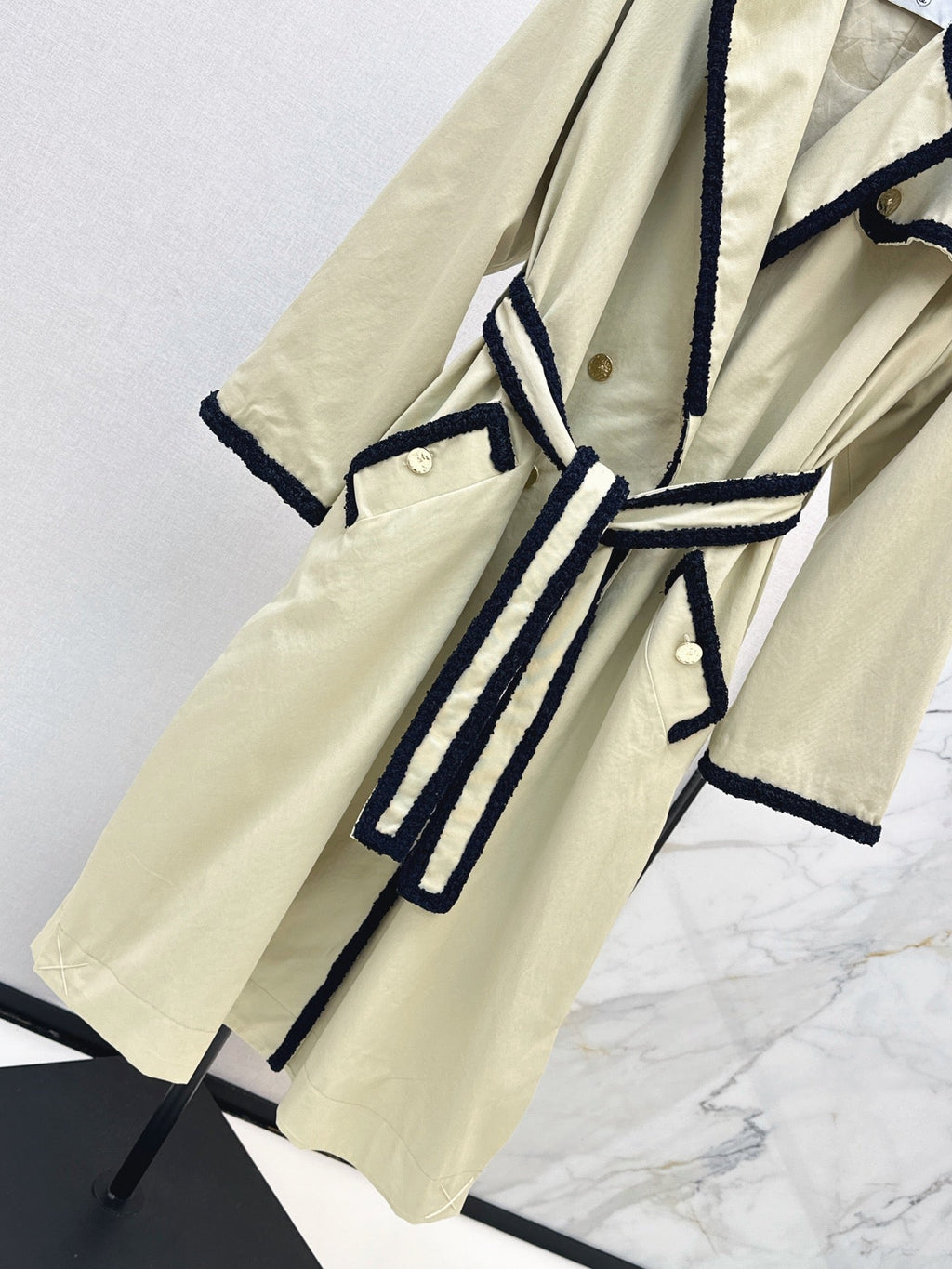 26SS NEW Long Trench Coat with Contrasting Trim 🤎