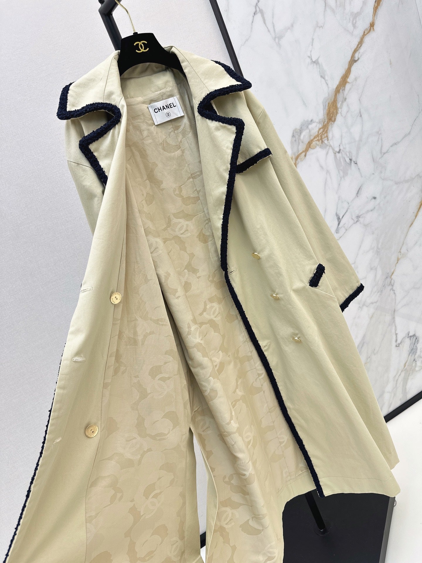 26SS NEW Long Trench Coat with Contrasting Trim 🤎