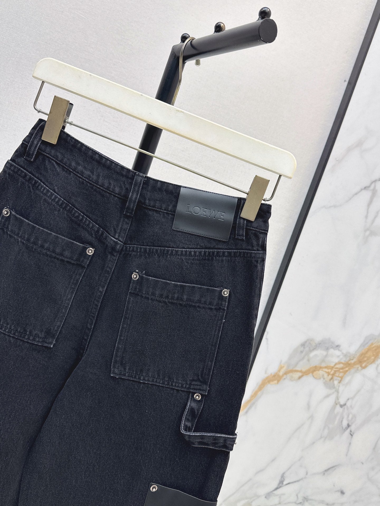 26SS NEW: Stylish Leather Patches and Workwear Pocket Jeans🩵