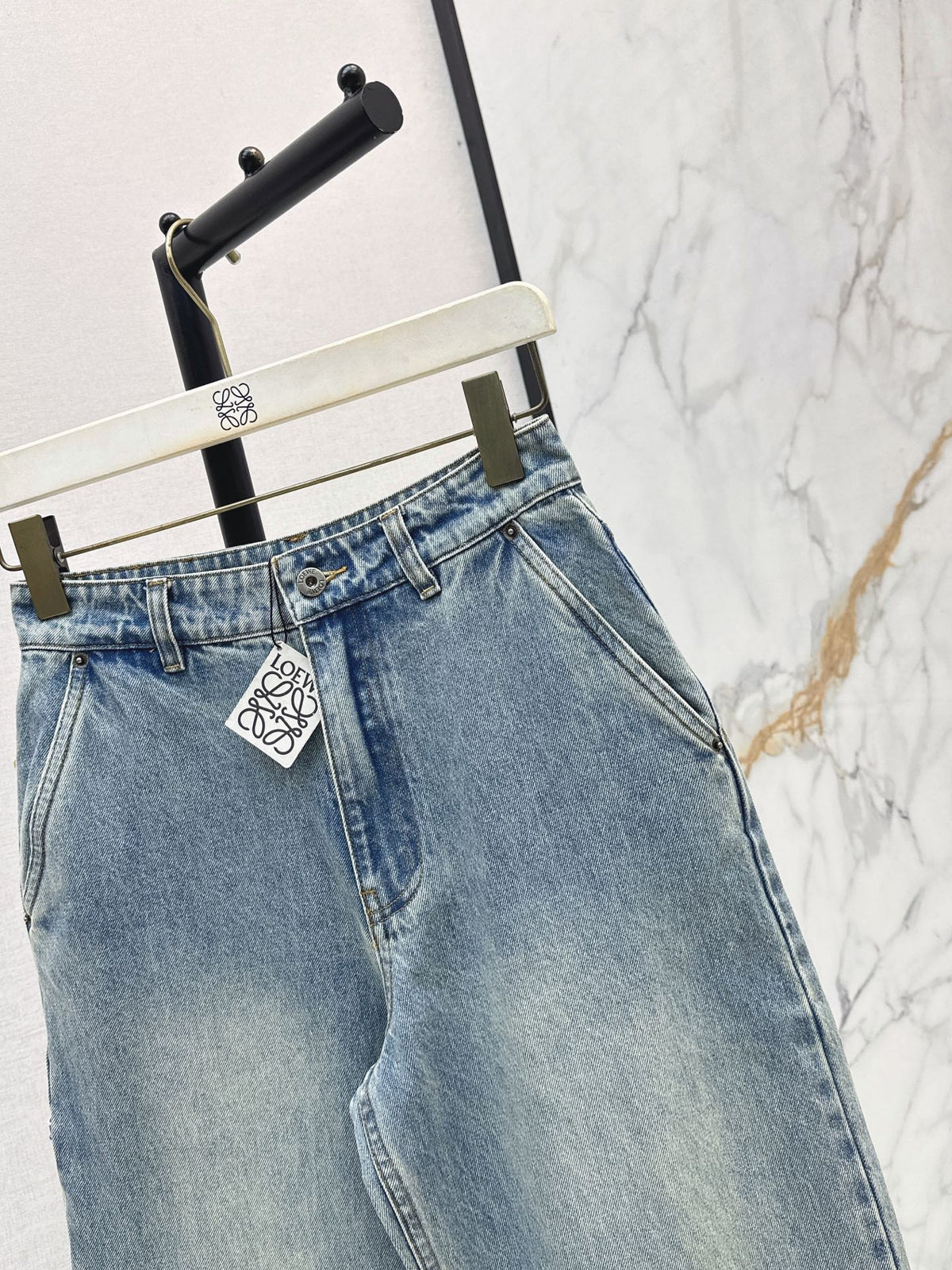 26SS NEW: Stylish Leather Patches and Workwear Pocket Jeans🩵