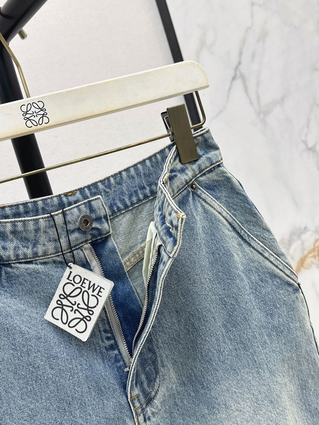 26SS NEW: Stylish Leather Patches and Workwear Pocket Jeans🩵