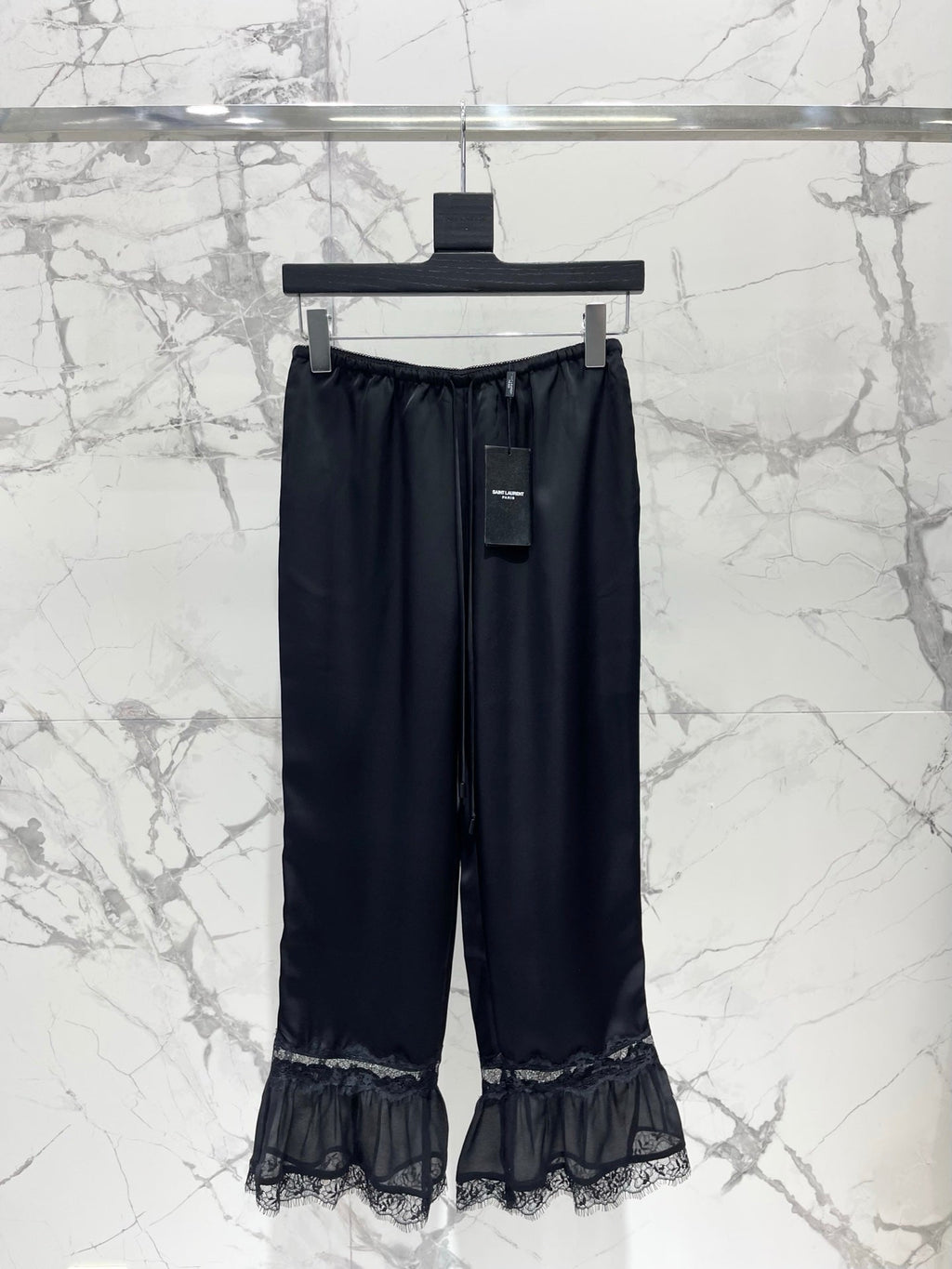 🔥HOT🔥26SS NEW Lace Ruffled Wide-Leg Acetate Trousers