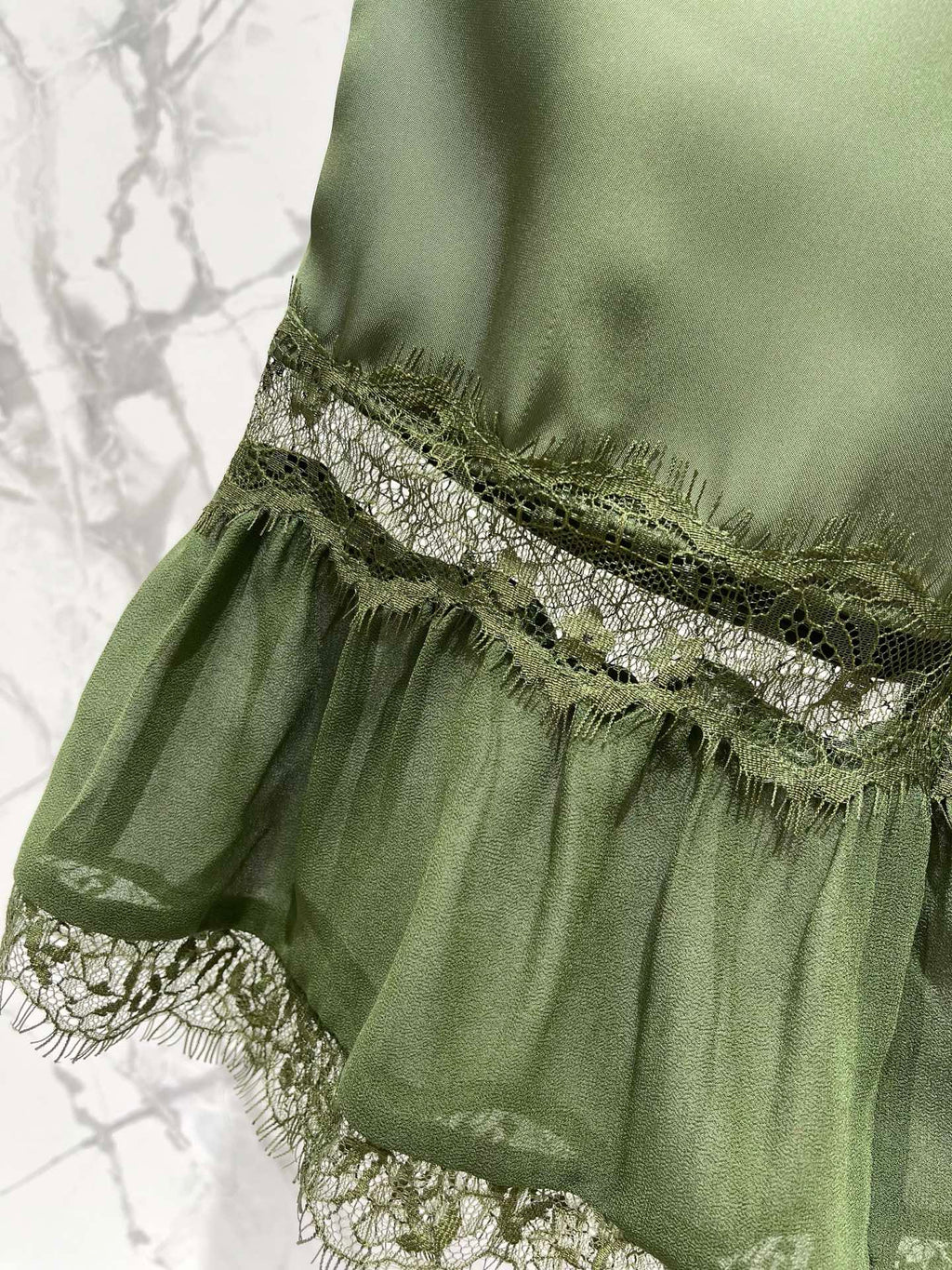 🔥HOT🔥26SS NEW Lace Ruffled Wide-Leg Acetate Trousers