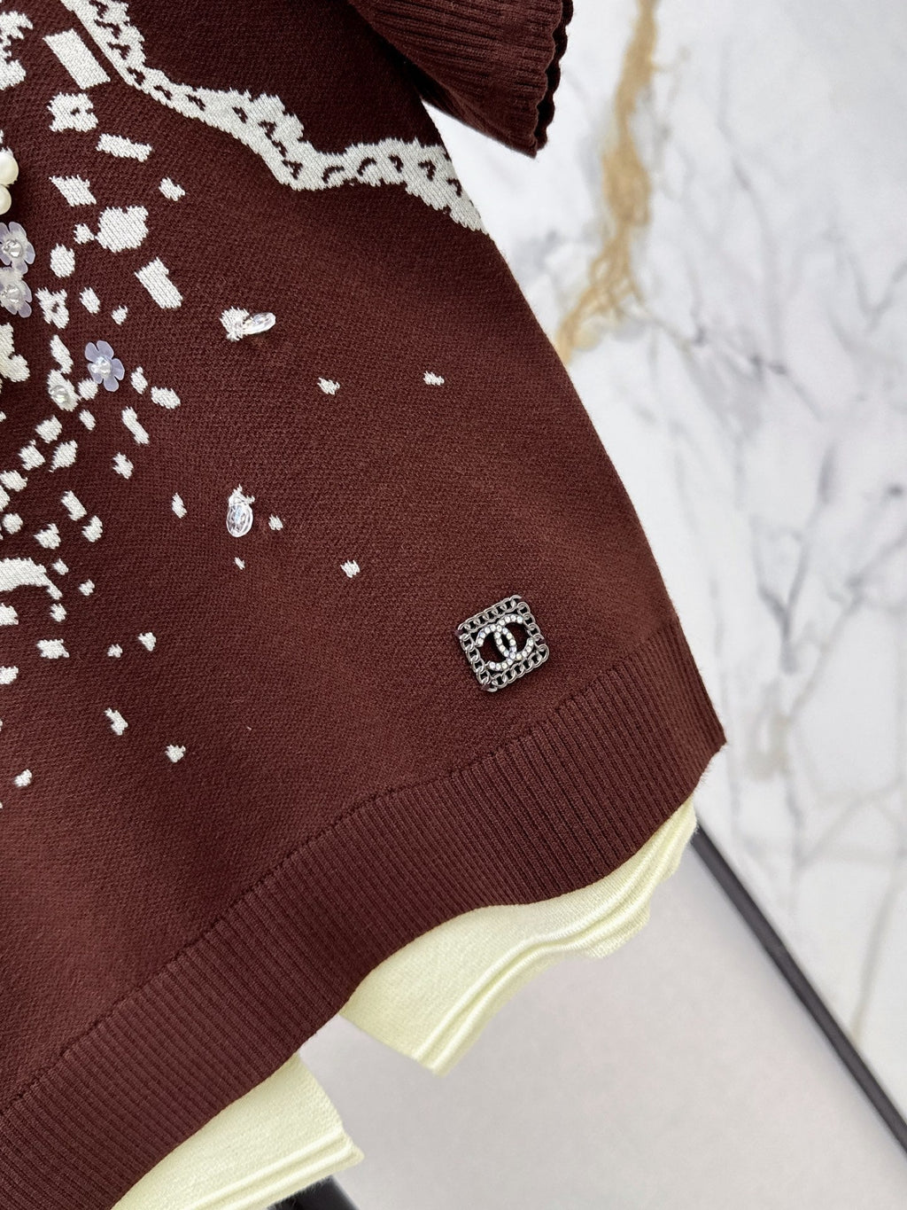 26SS NEW Retro Jacquard Knit Short-Sleeve Top 🖤