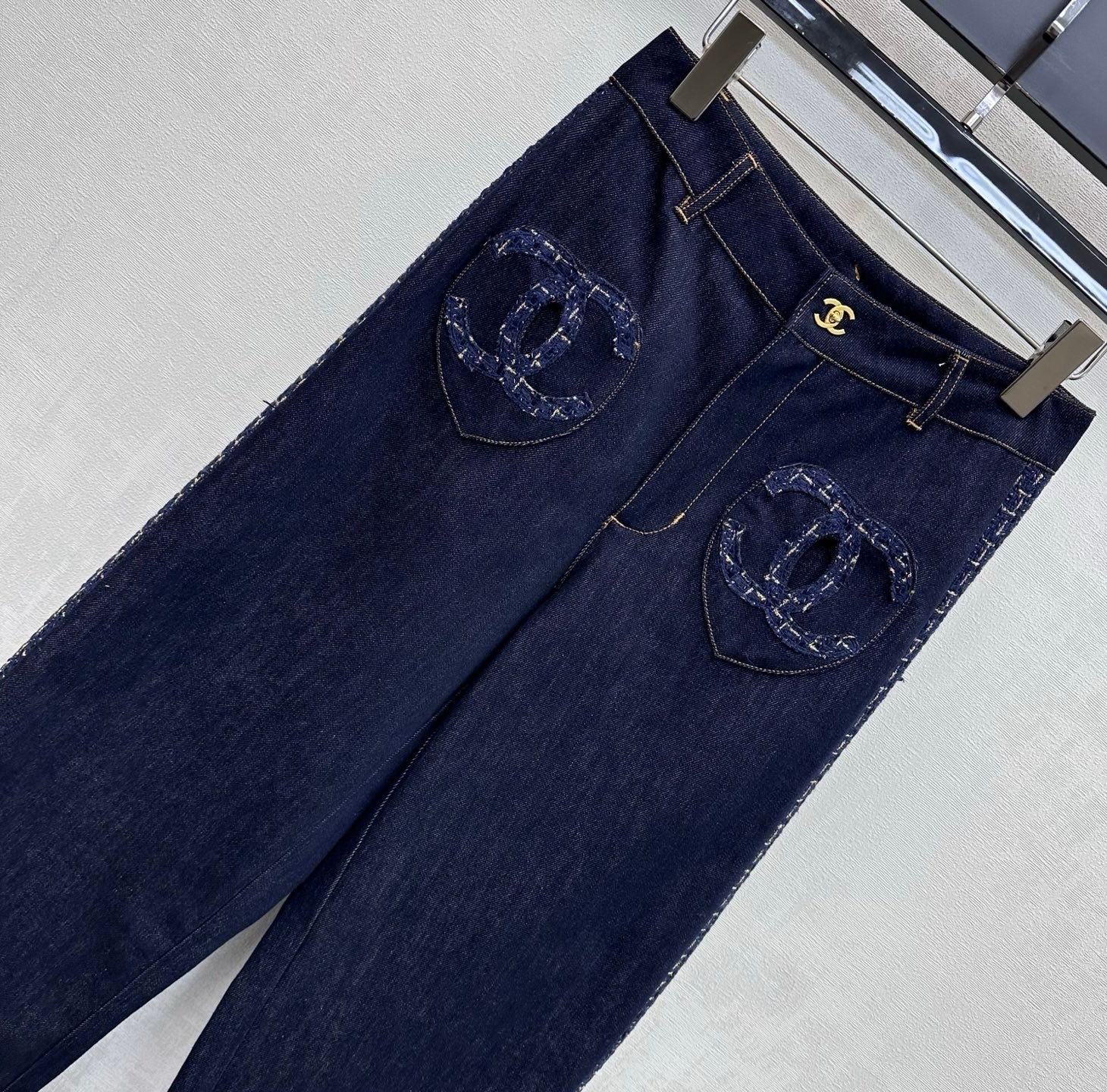26SS NEW Tweed Patchwork Jeans