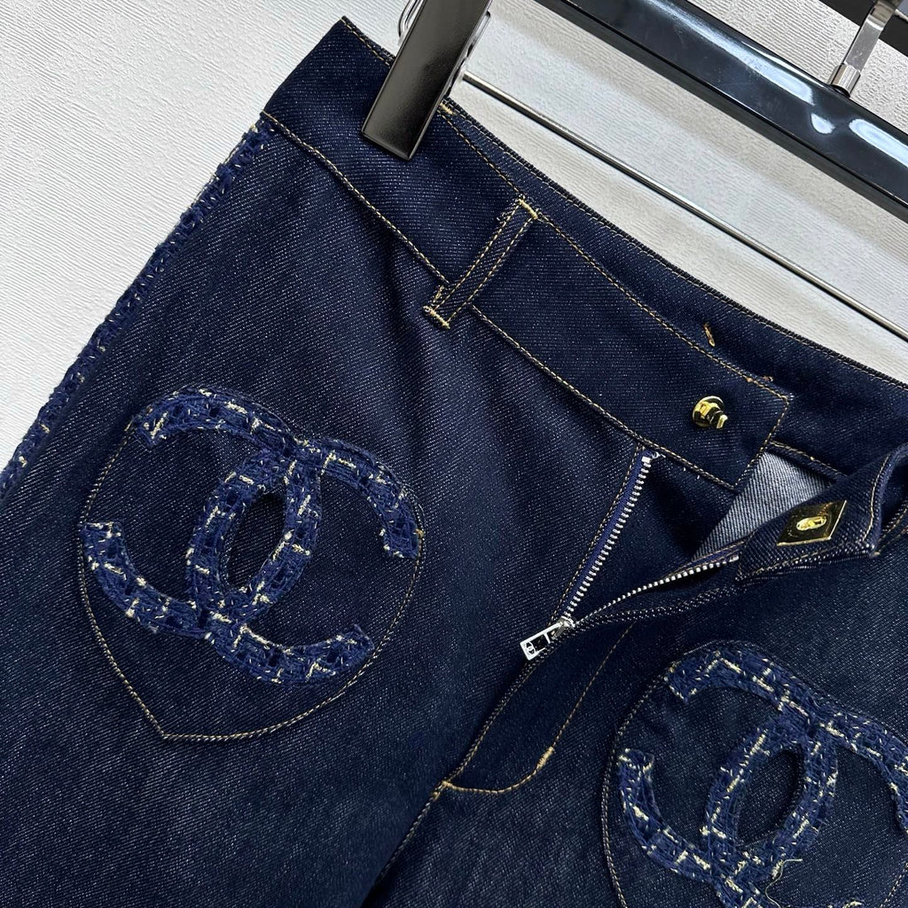 26SS NEW Tweed Patchwork Jeans