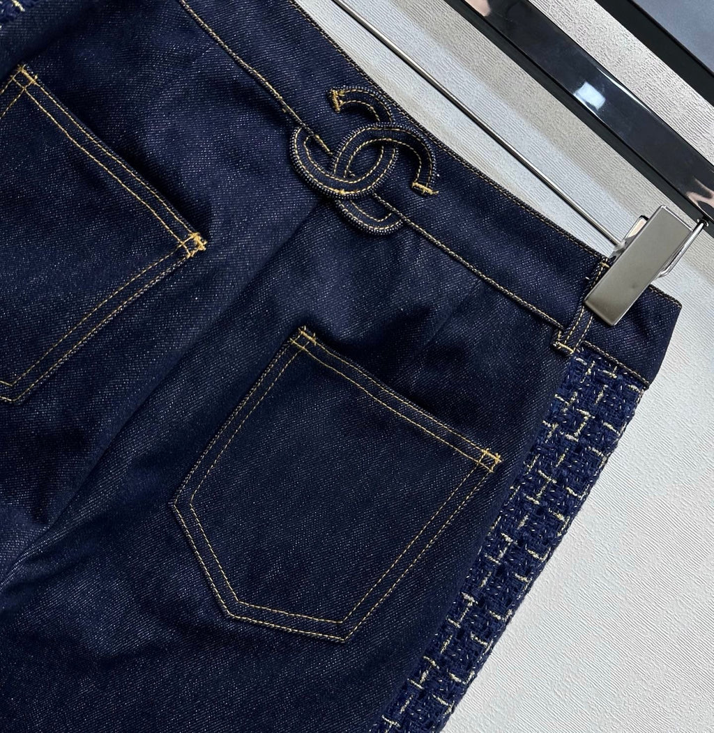 26SS NEW Tweed Patchwork Jeans