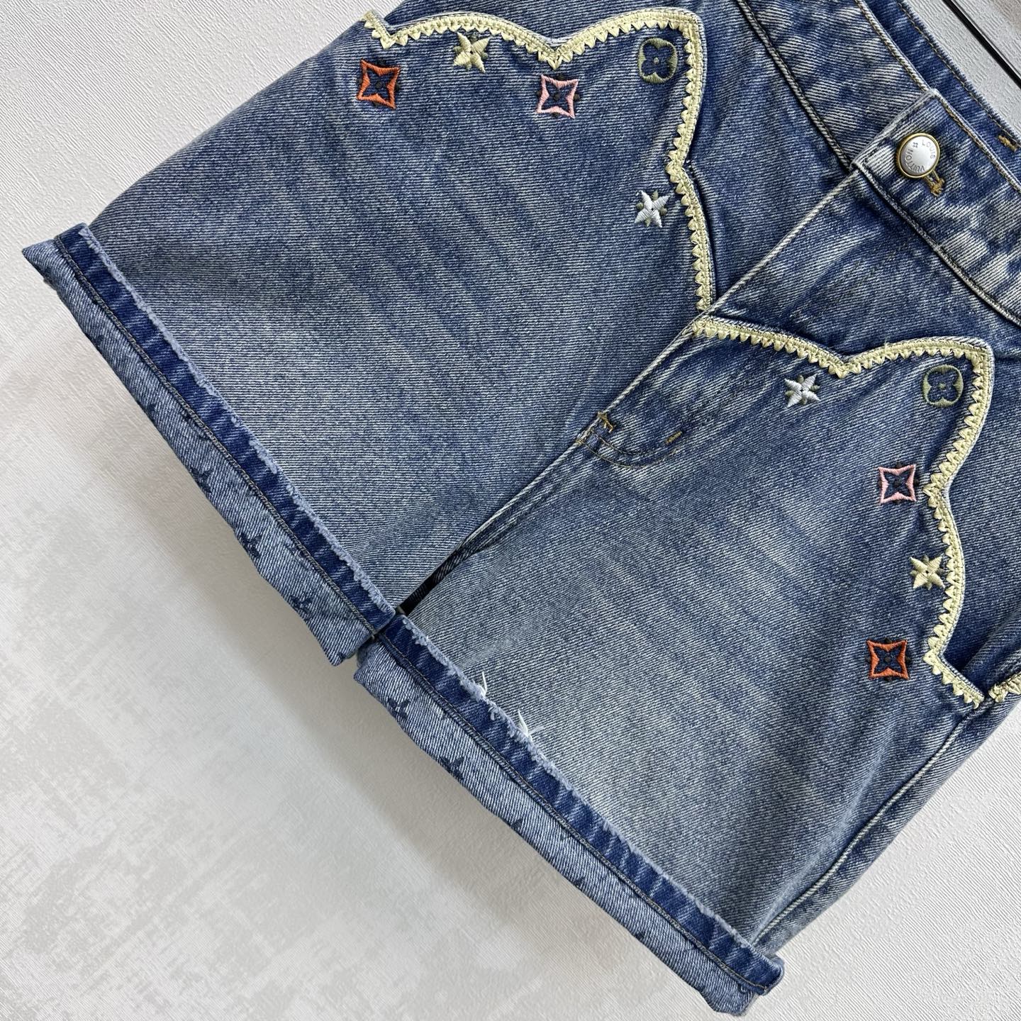 26SS NEW Heavy-duty denim fold-over shorts