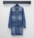 26SS New Heavily Embellished Denim Dress